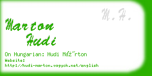 marton hudi business card